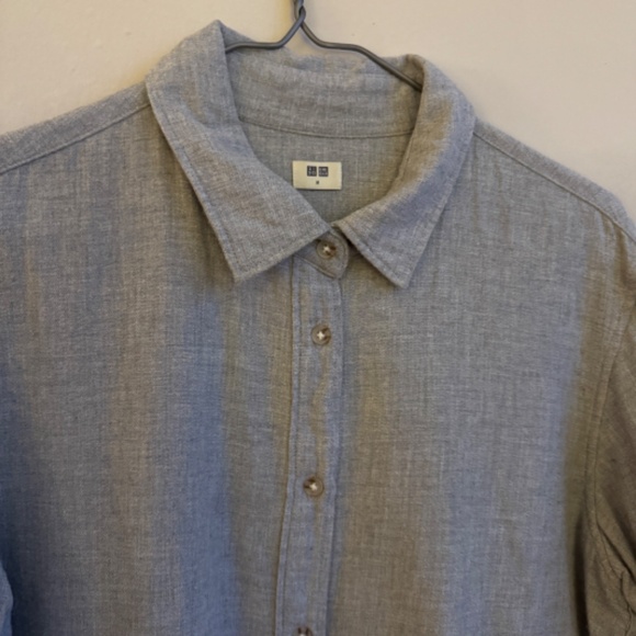 UNIQLO Grey Flannel Button Up - Picture 7 of 8
